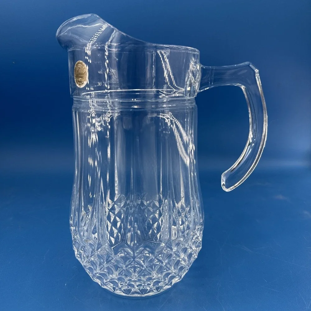 VTG Longchamp France 24% Lead Crystal Pitcher Cristal D'Arques 48 oz 9.5